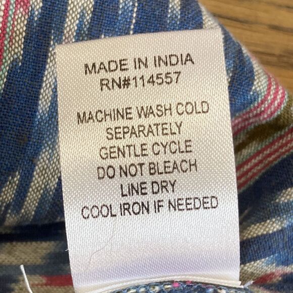 THML XS Ikat Off Shoulder Flutter Sleeve Coin Tassel Boho Cropped Top - Picture 12 of 12